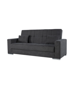 DIVANO LETTO "PADOVA" 3 POSTI TESSUTO GRIGIO, 230X93X97 CM